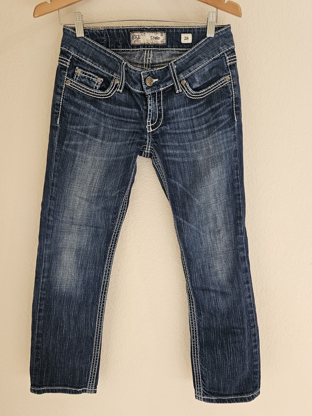 BKE Denim Stella Stretch Cropped Jeans Slim Thru Hip & Thigh Womens Size 28x25